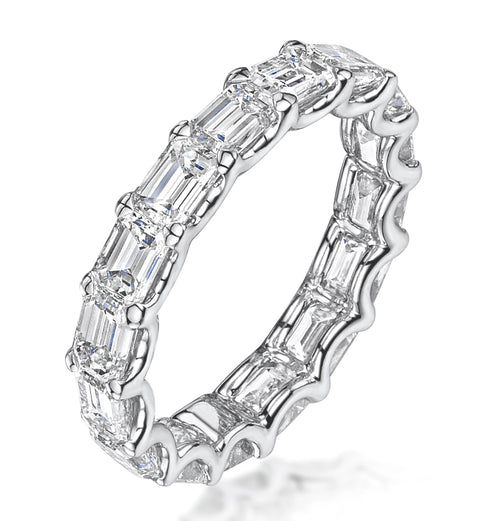 Sofia Diamond Eternity Ring Emerald Cut 2.75ct VVs Platinum Size O-W